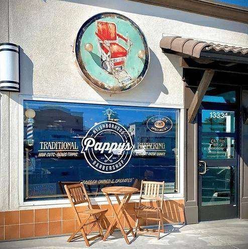 Pappy's Barber Shop Poway storefront with traditional barbering sign